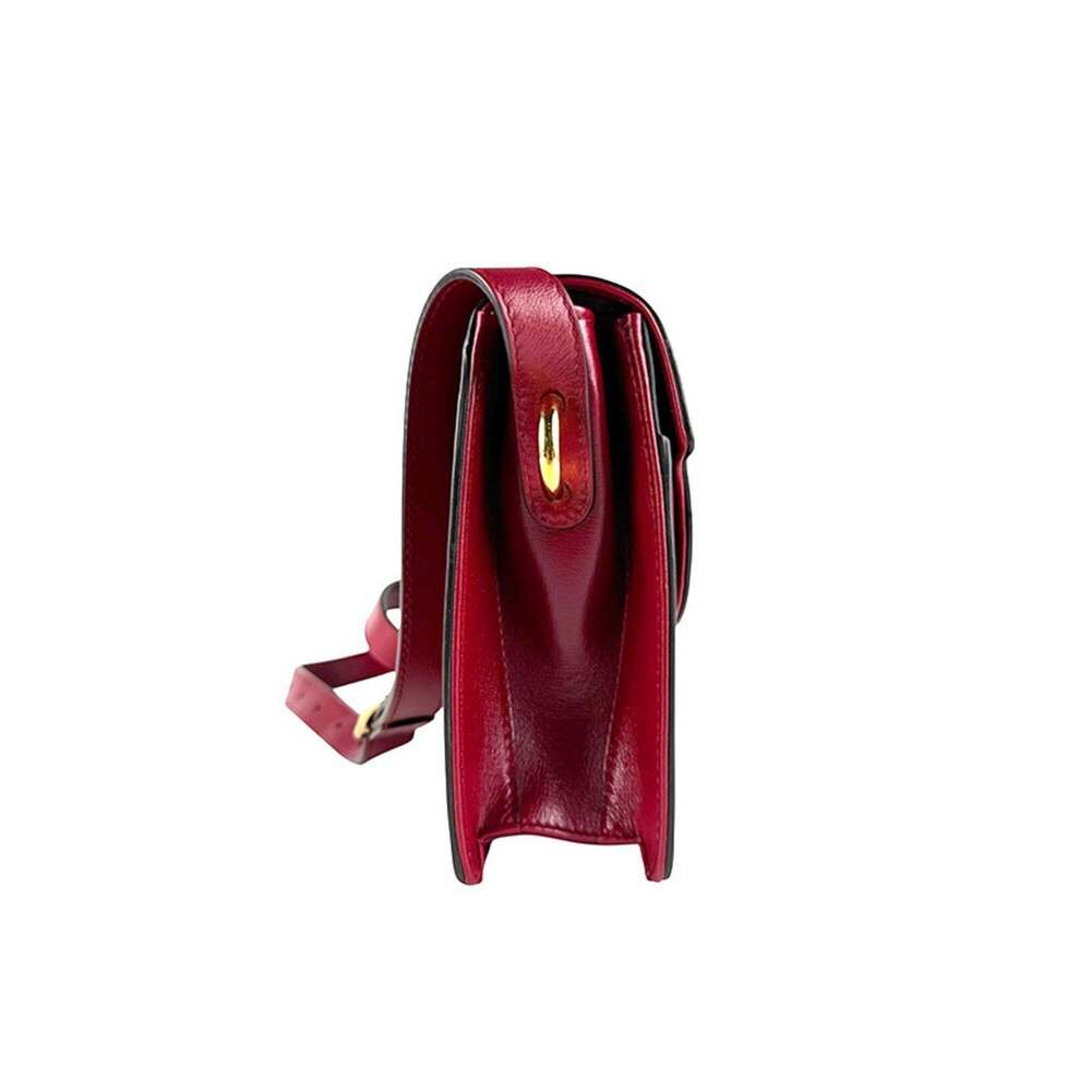 GUCCI Authentic Red Leather GG Marmont Shoulder Bag - Picture 2 of 5